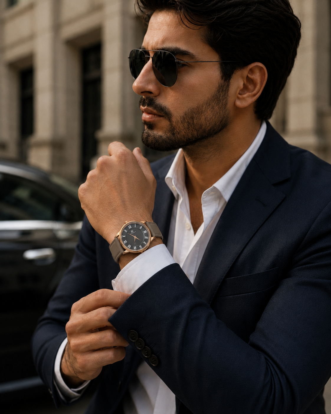 Gray Dial And Gray Strap Watch For Man