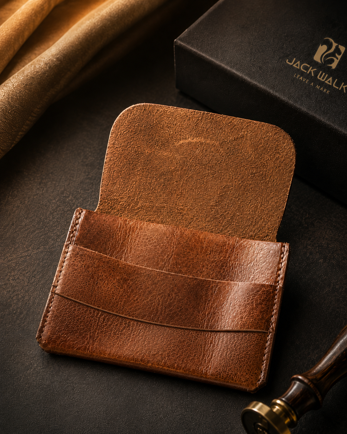 Jack Walk Heritage Pocket Leather Wallet For Unisex Brown