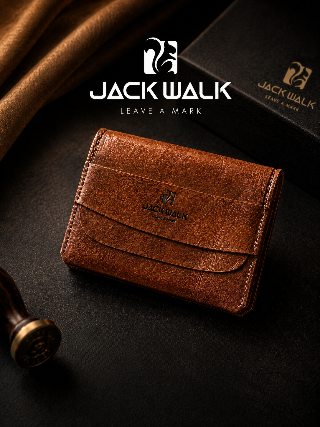 Jack Walk Heritage Pocket Leather Wallet For Unisex Brown