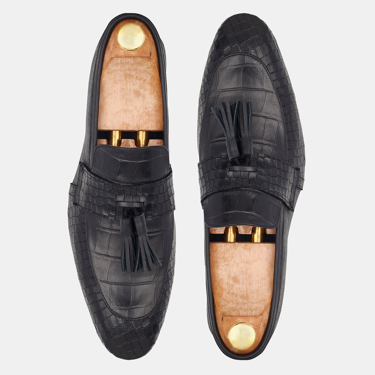 Black Michel Hand Made Leather Loafers Shoes
