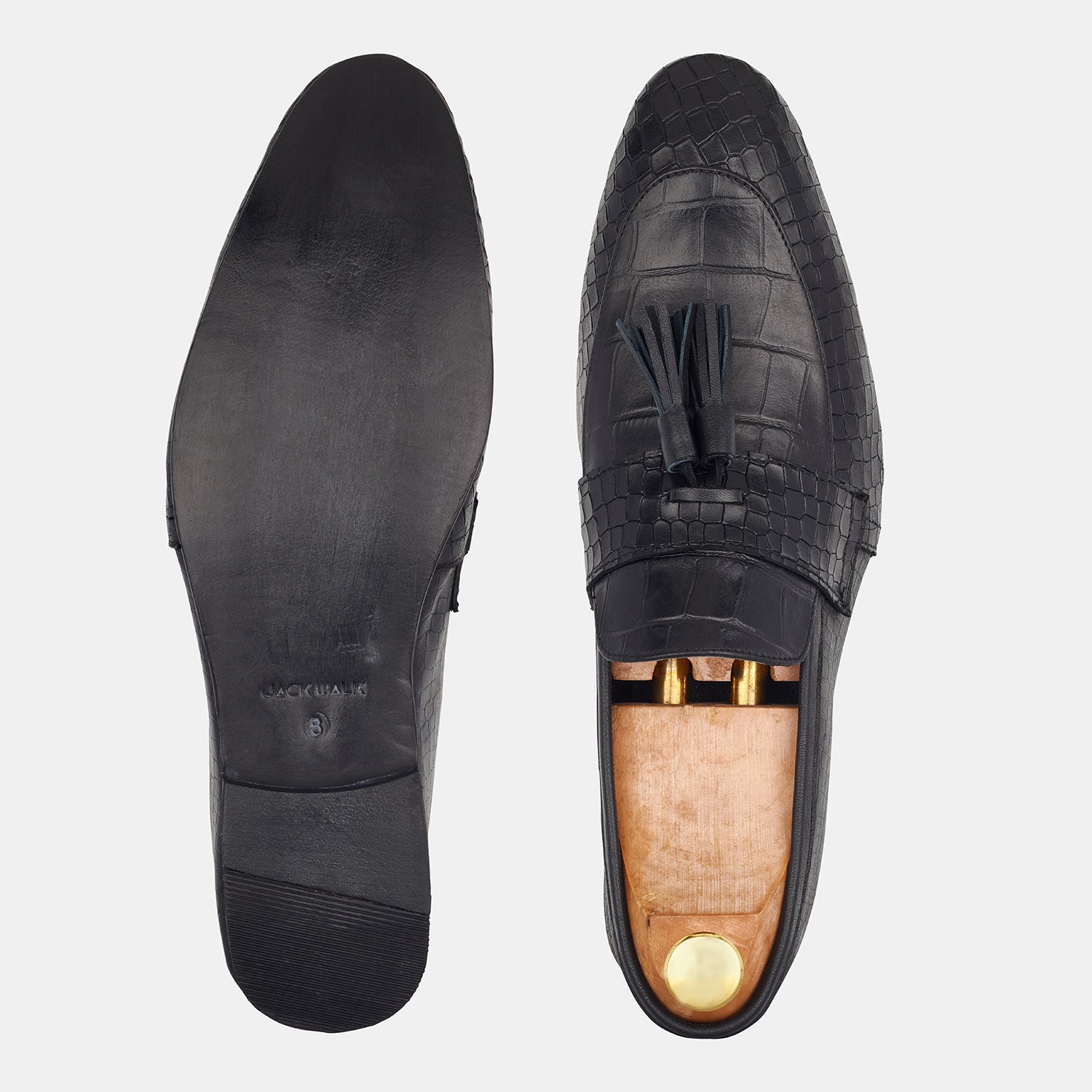 Black Michel Hand Made Leather Loafers Shoes