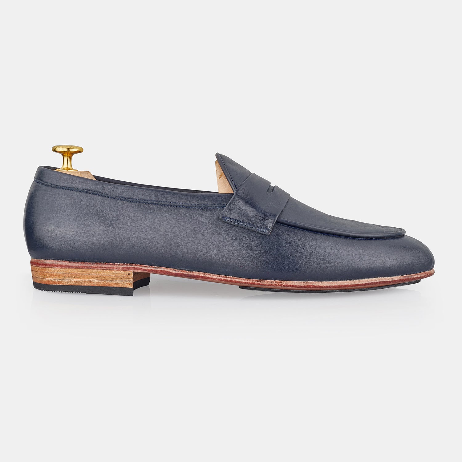 Blue Soft Leather Loafers