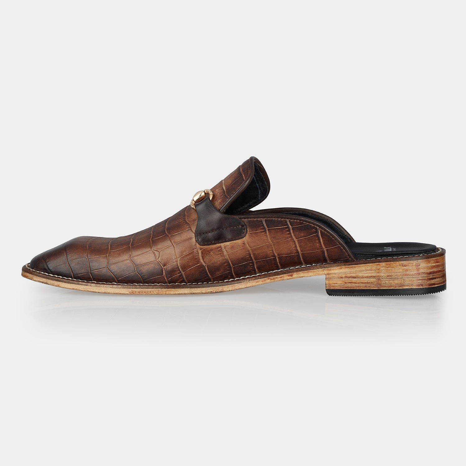 Brown Croc Half Hand Made Shoes