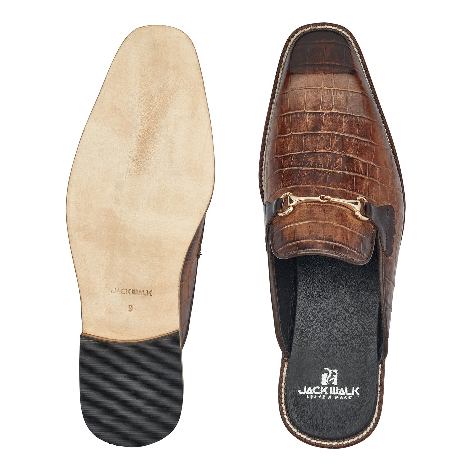 Brown Croc Half Hand Made Shoes