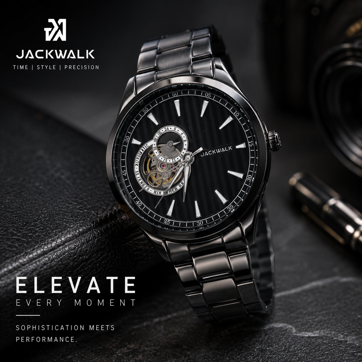 Jack Walk Obsidian Automatic- Sapphire Crystal Glass\ Stainless Steel Automatic Watch