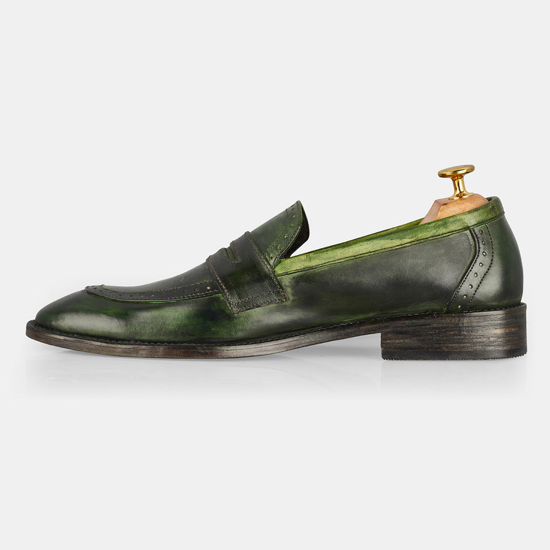 Green Guderian Leather Loafers