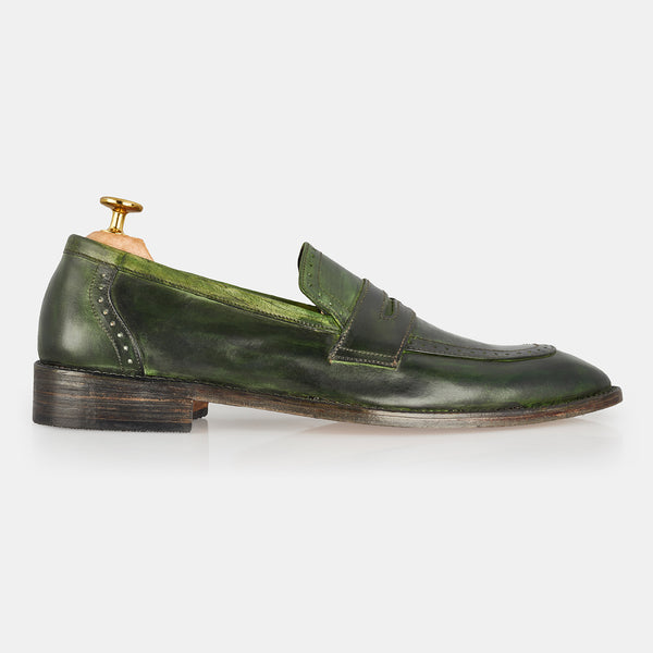 Green Guderian Leather Loafers