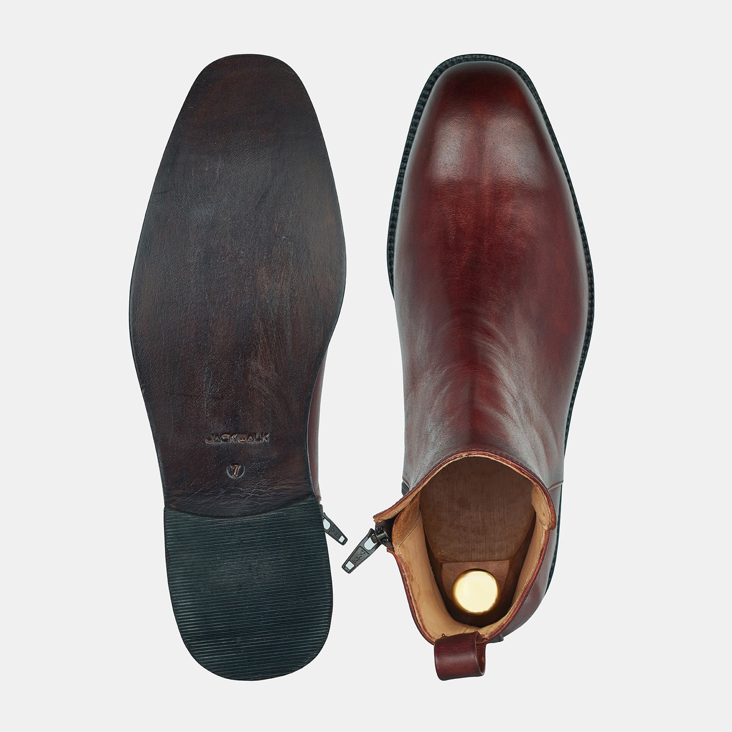 Red Brown Leather Bella Boots