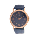 Gold case with blue lather belt slim Watch for man