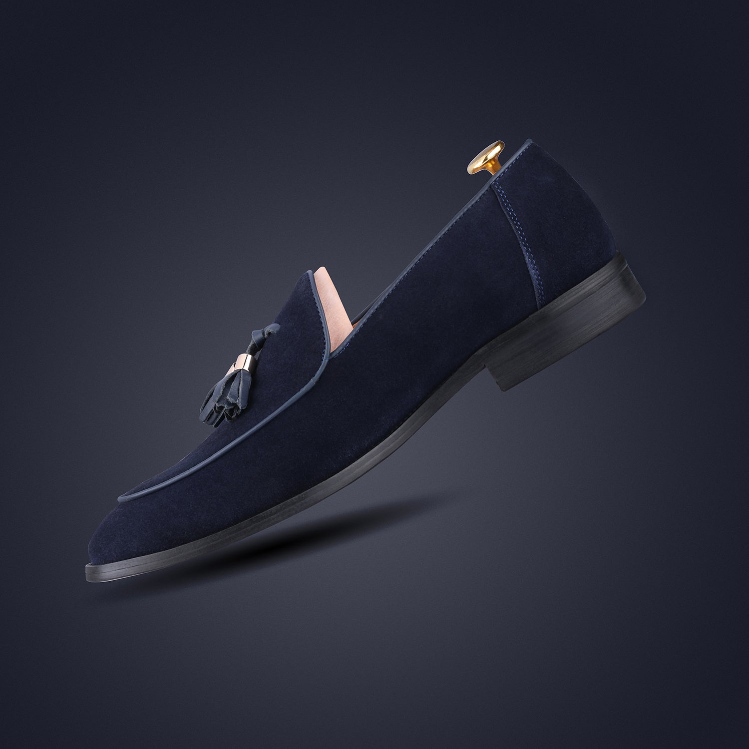 Blue Suede With Precious Leather