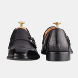 Black Handmade Men's Formal Loafers Shoes