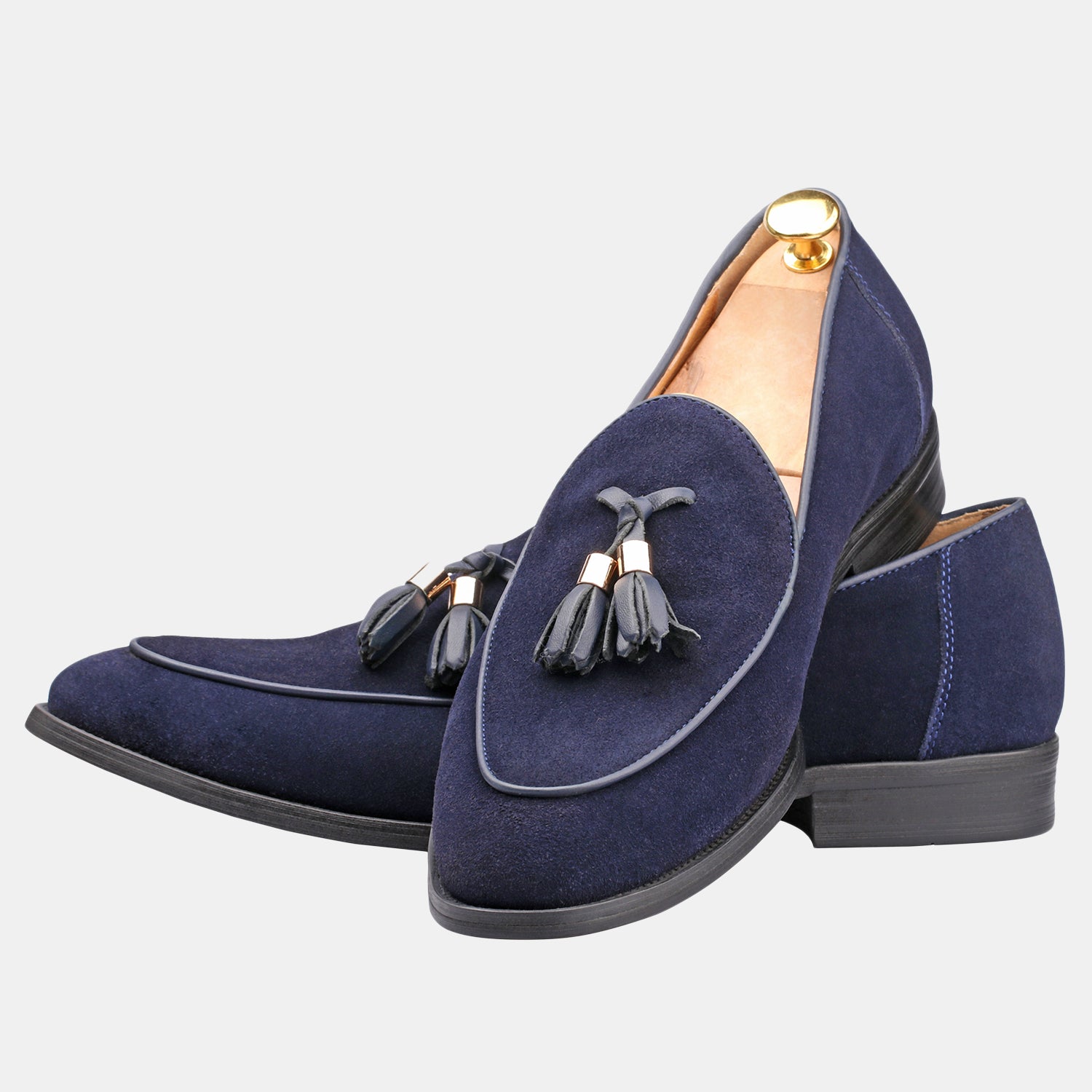 Blue Suede With Precious Leather