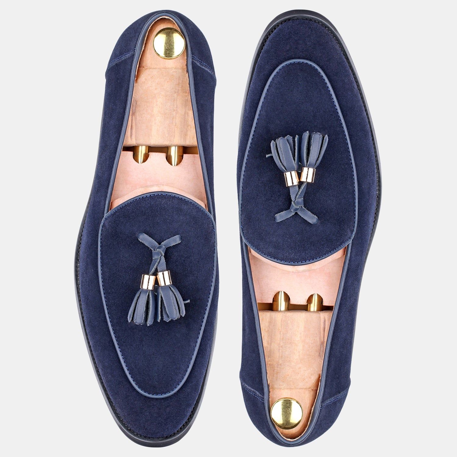 Blue Suede With Precious Leather