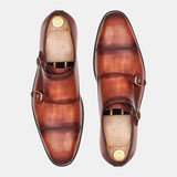 Ten Brown Double Monk Hand Made Shoes