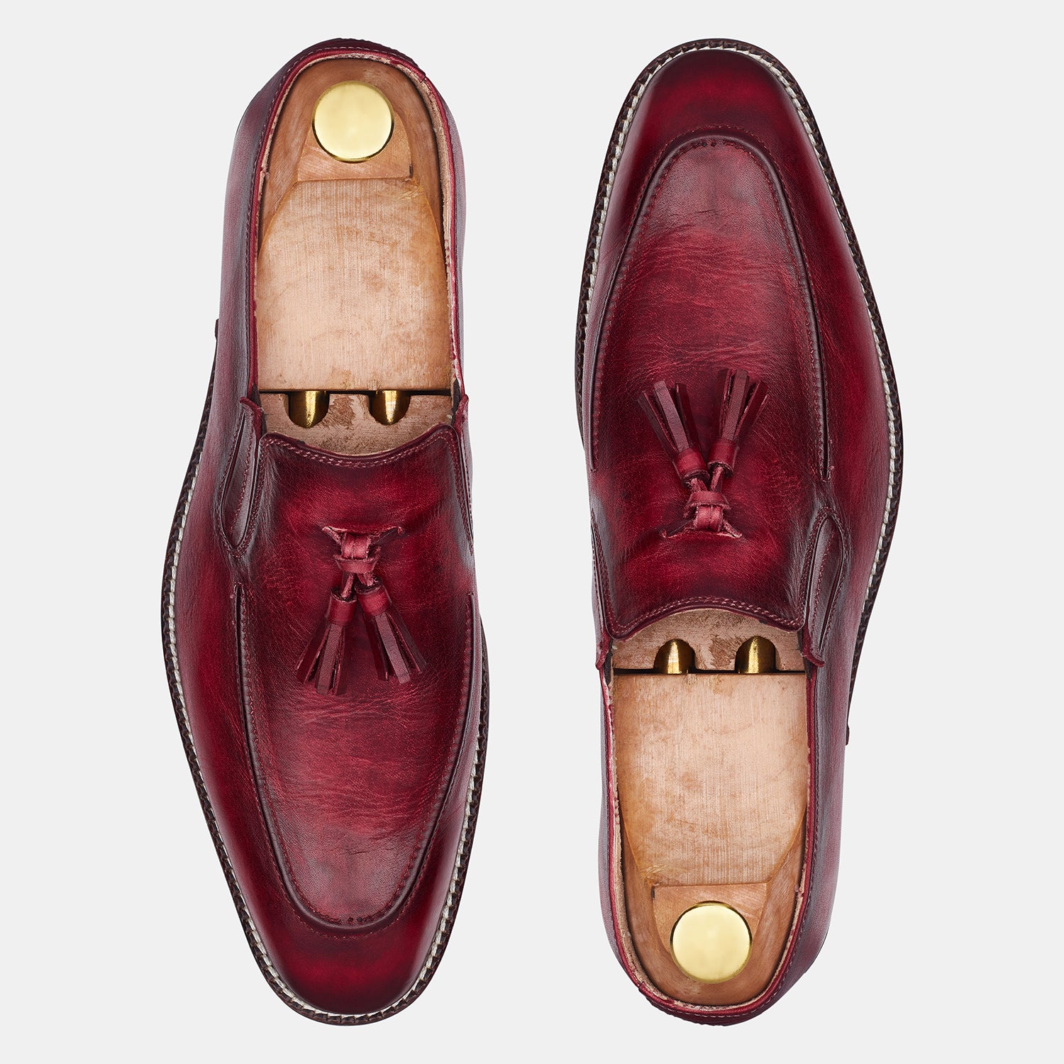 Red Harris Leather Loafers