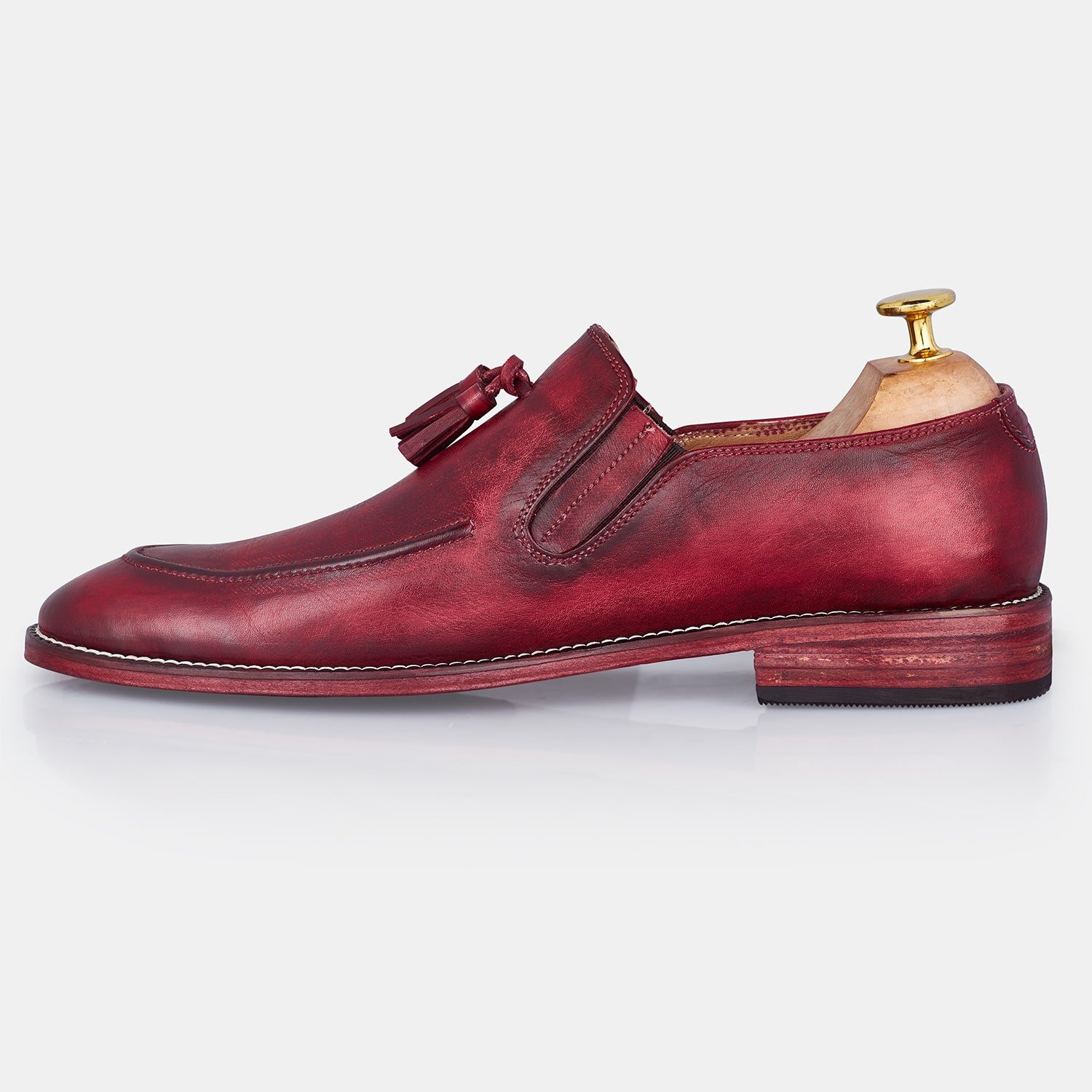 Red Harris Leather Loafers