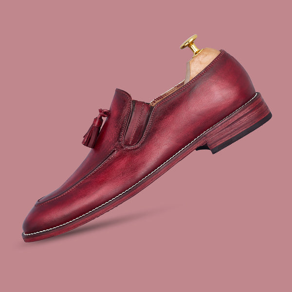 Red Harris Leather Loafers