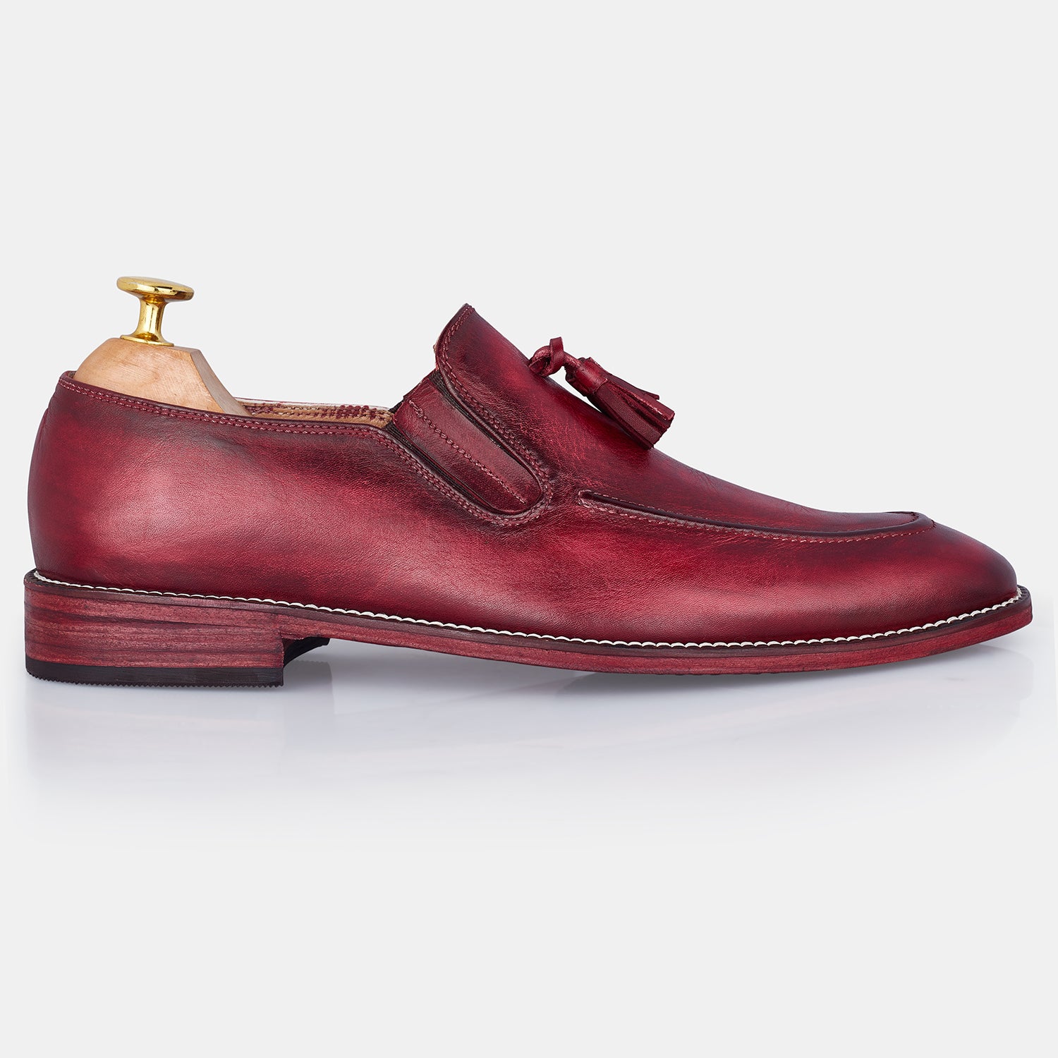 Red Harris Leather Loafers