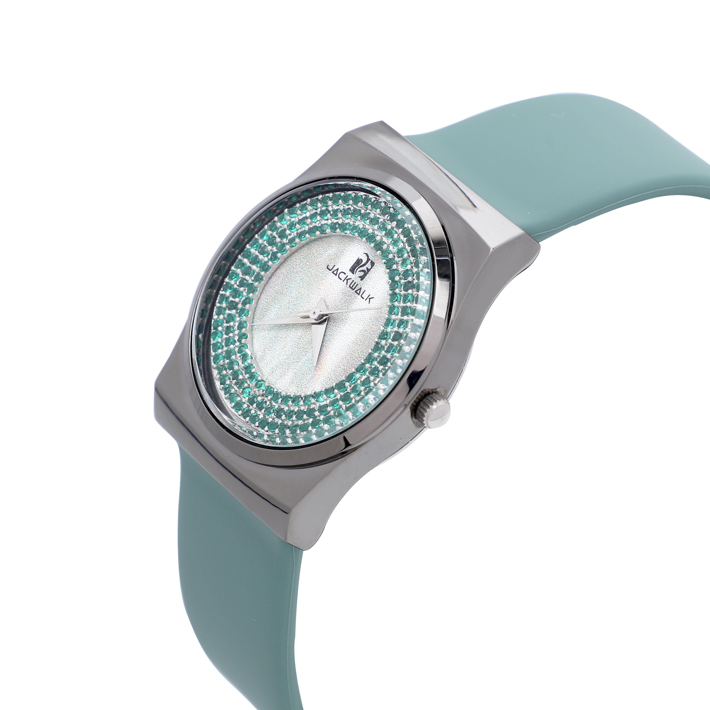 Green Silicon Strap Jack Walk Watch For Women