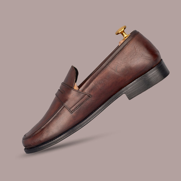 Chocolate Brown Round Loafers