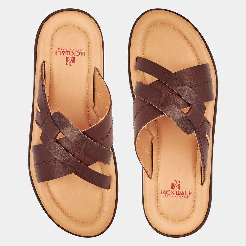 Brown Leather Slipper