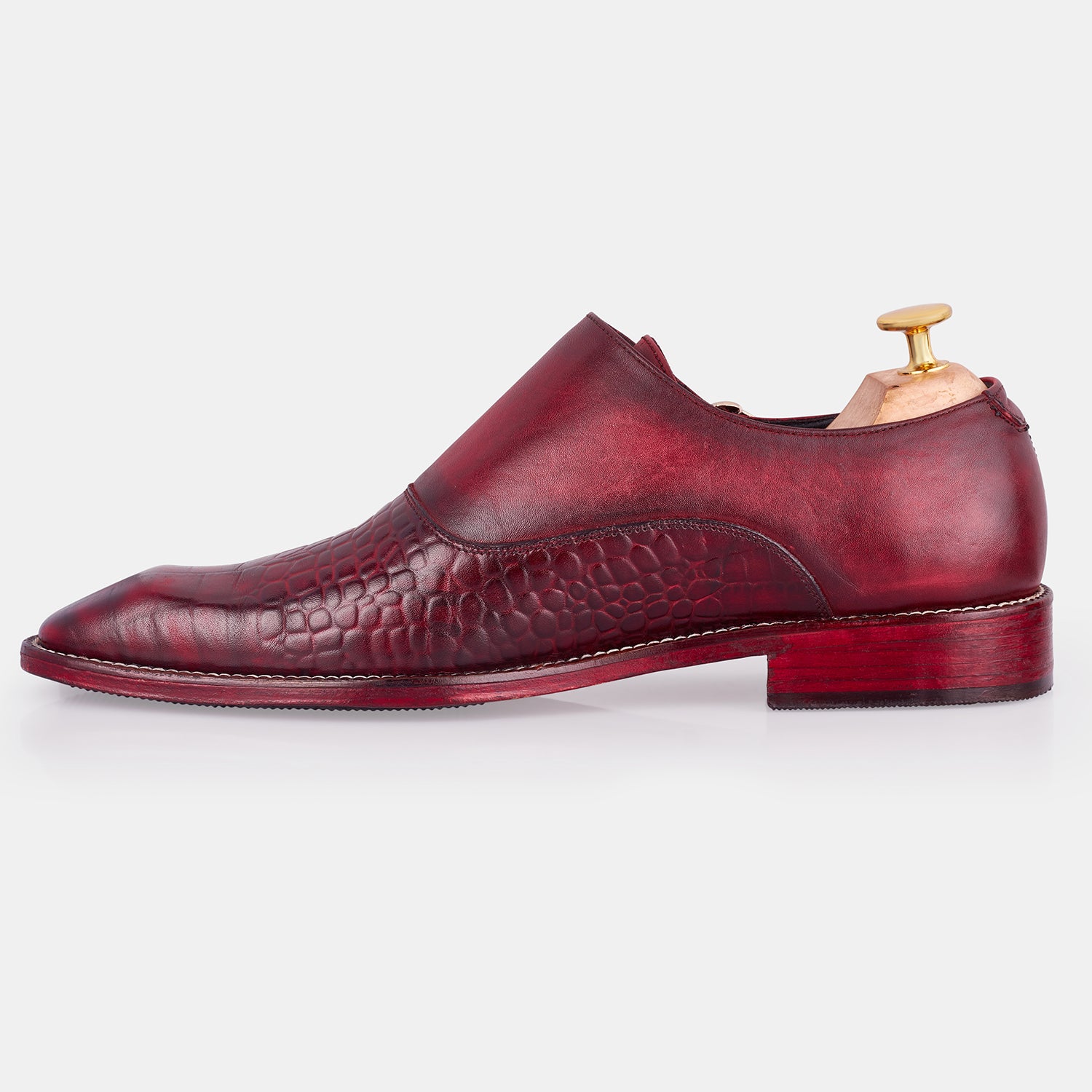 Red Crocodile Albert Monk Strap