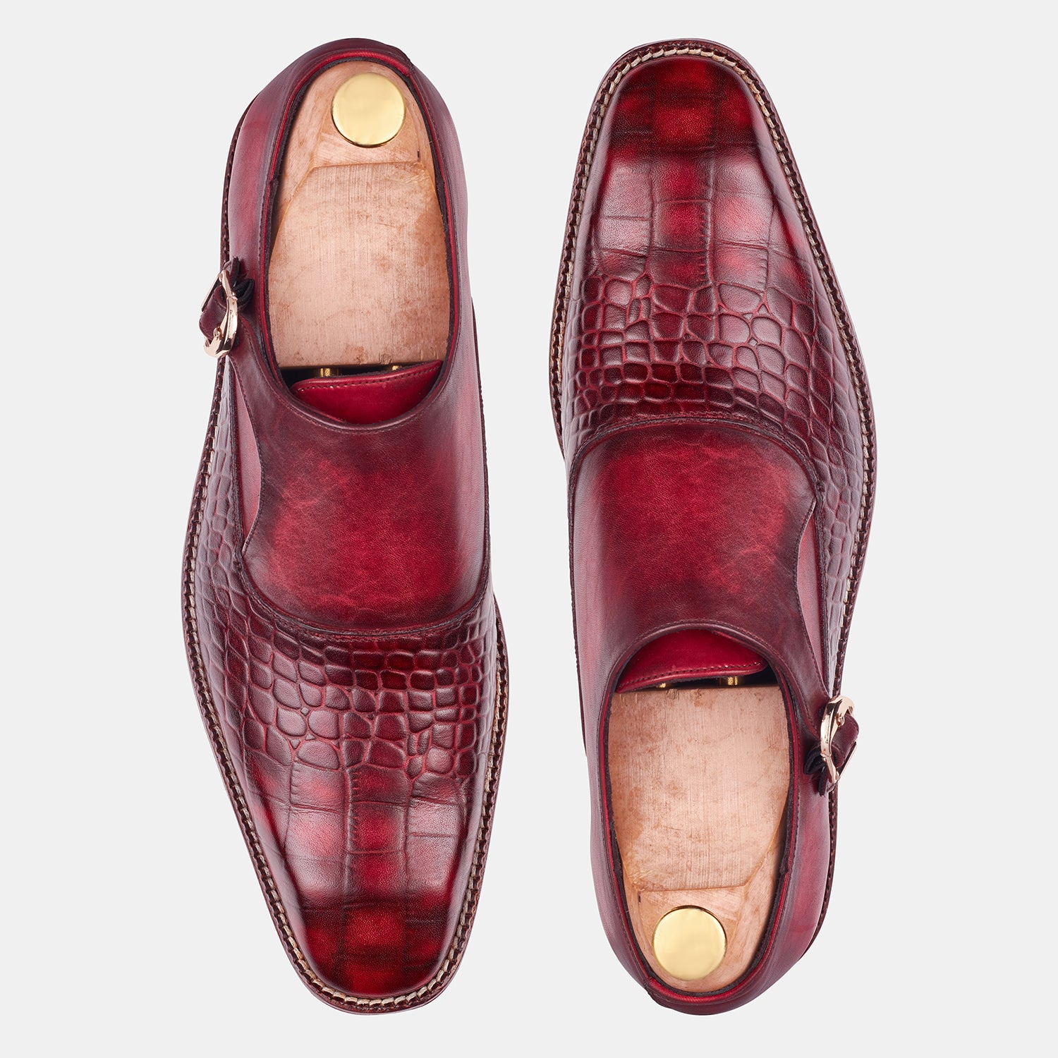 Red Crocodile Albert Monk Strap