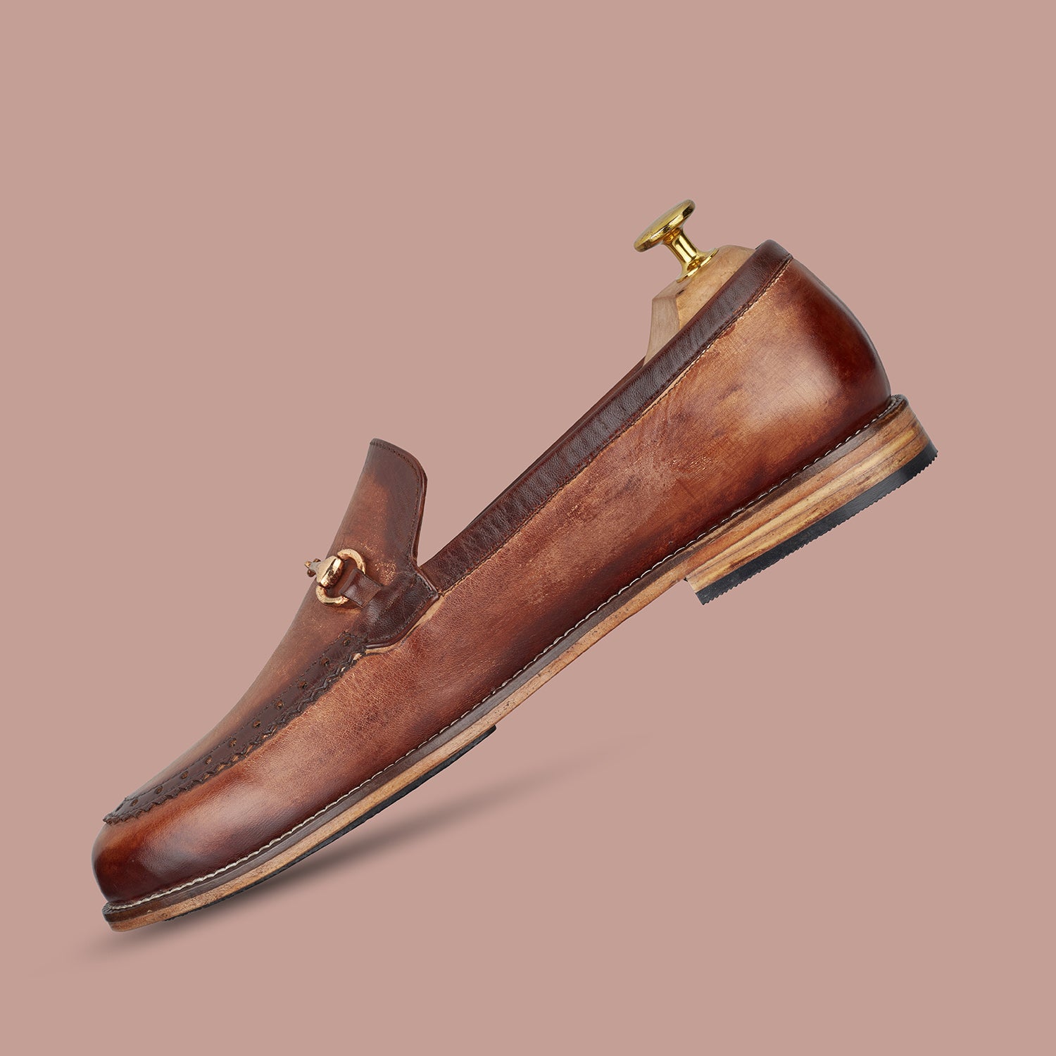 Light Brown Hand Made Loafer Shoes