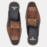 Brown Croc Half Hand Made Shoes