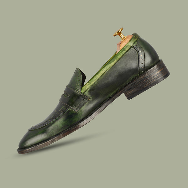 Green Guderian Leather Loafers