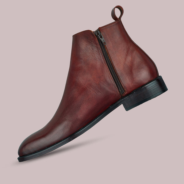 Red Brown Leather Bella Boots
