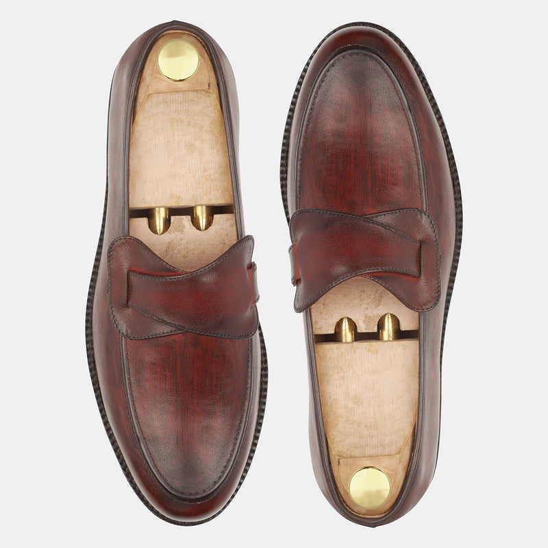 Red Brown Smith Jones Loafers