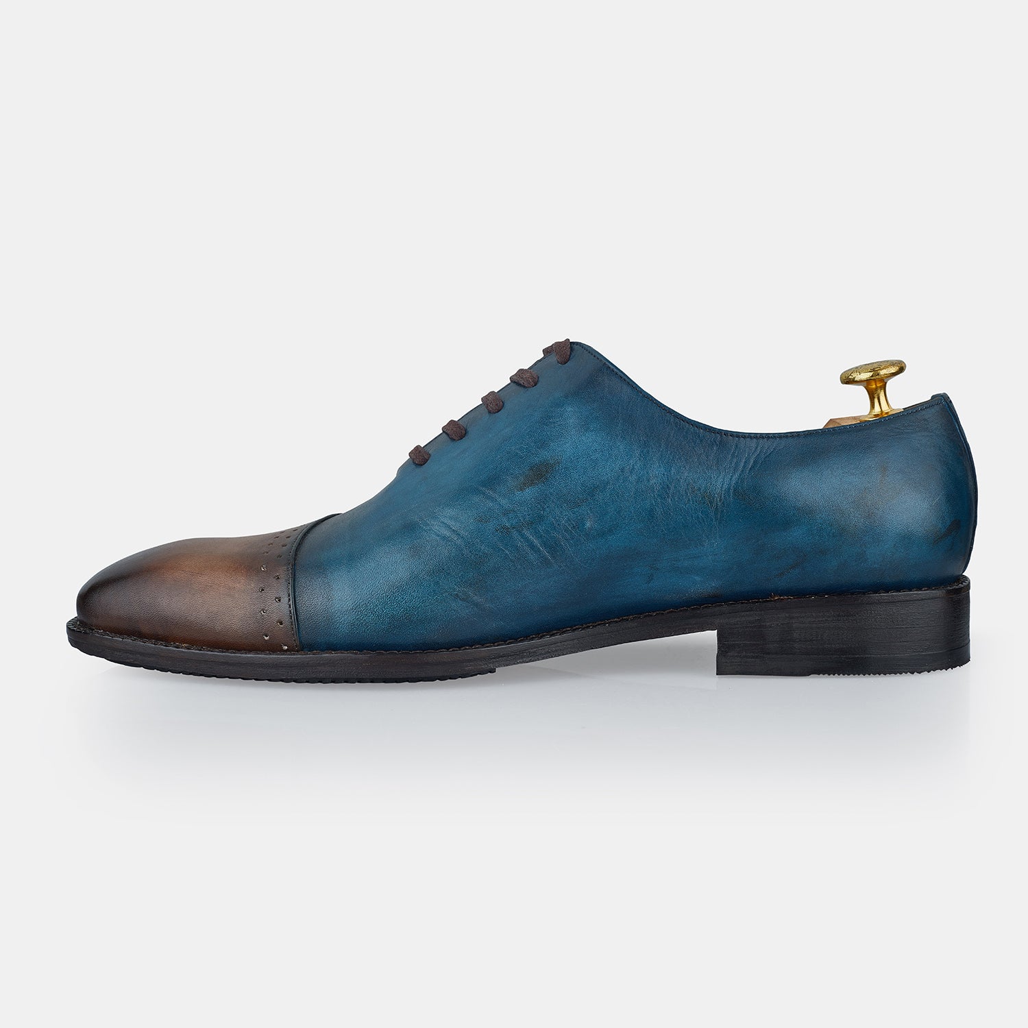 Blue And Brown Gibson Lace Up Shoes