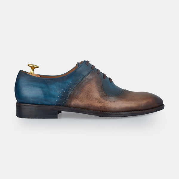 Blue And Brown Gibson Lace Up Shoes