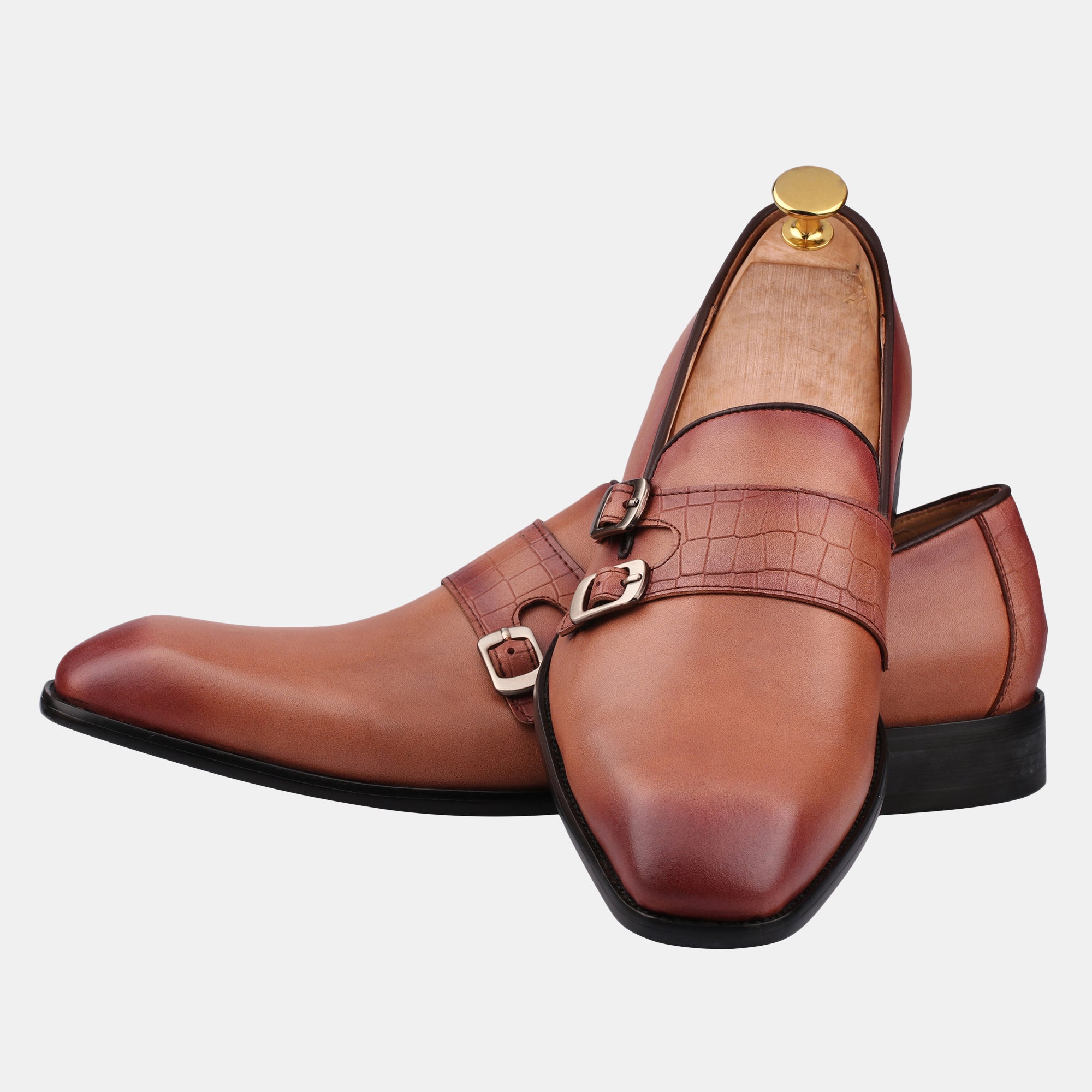 Tan Brown Handmade Men's Formal Loafers Shoes