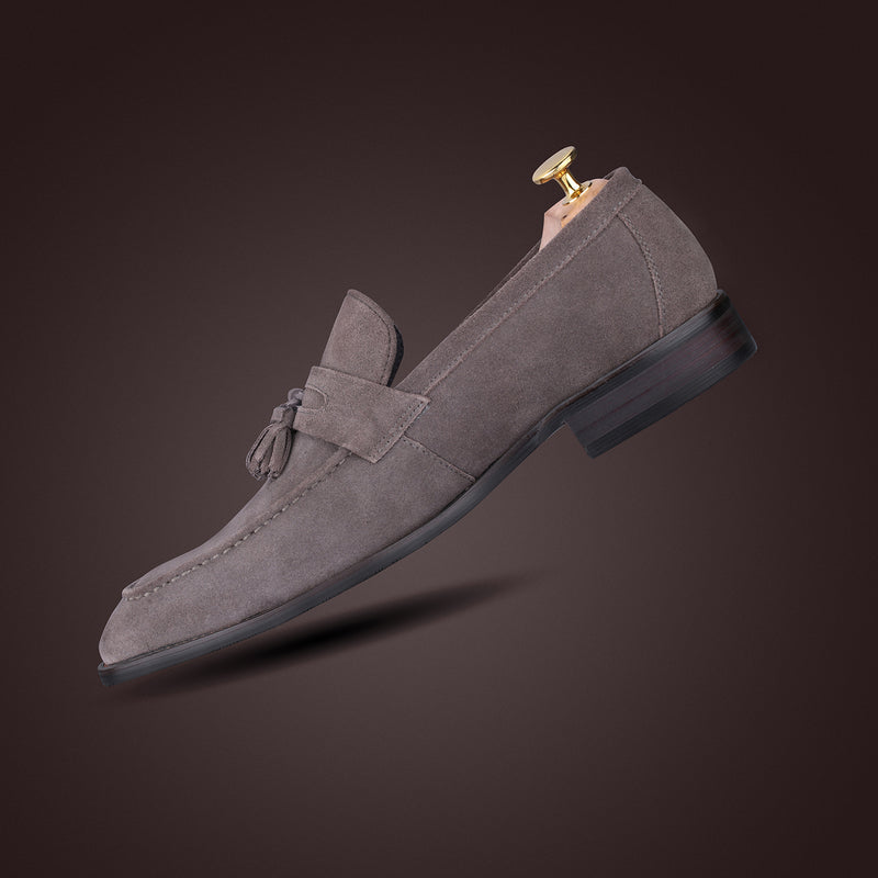 Gray Suede loafers