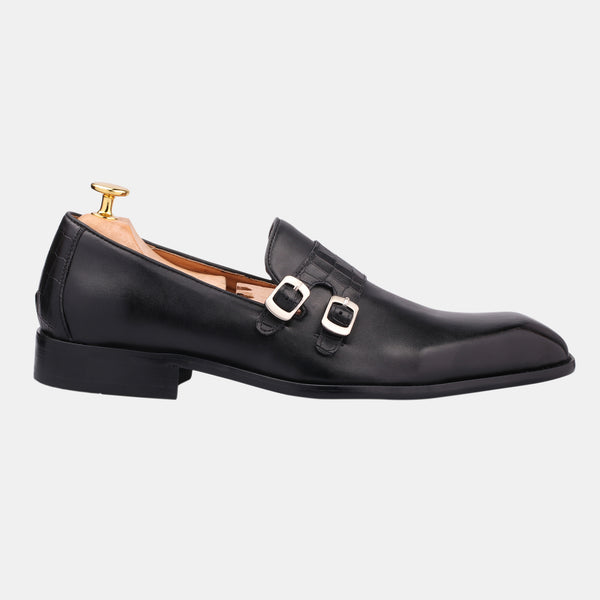 Black Handmade Men's Formal Loafers Shoes