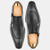 Leather Monk Black Shoes