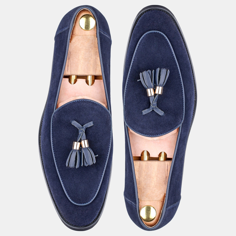 Blue Suede With Precious Leather
