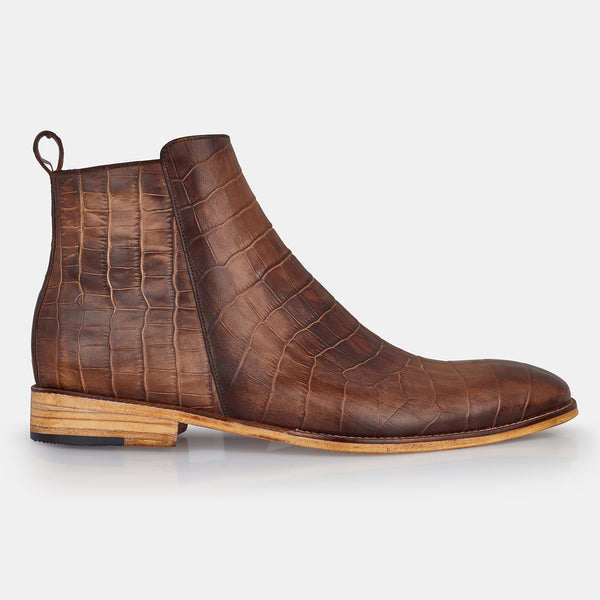 Brown Norton Hand Made Crocodile Boots
