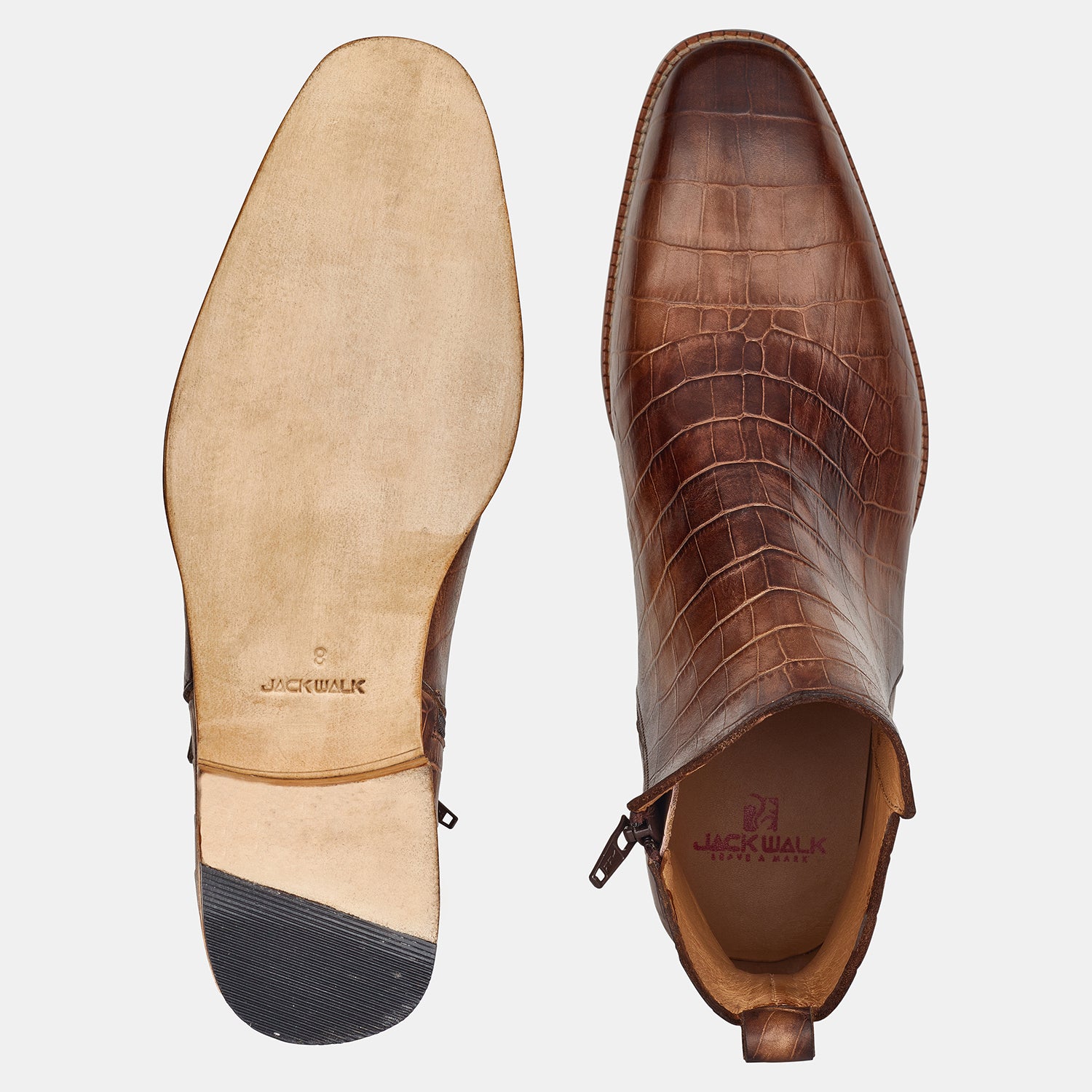 Brown Norton Hand Made Crocodile Boots