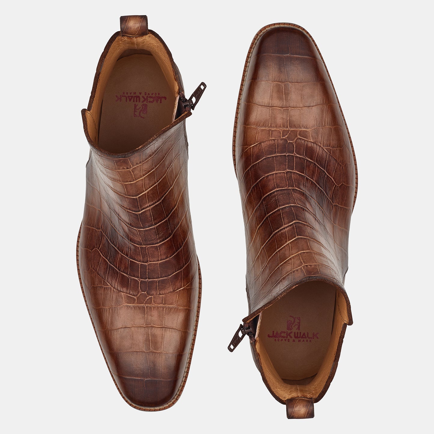 Brown Norton Hand Made Crocodile Boots