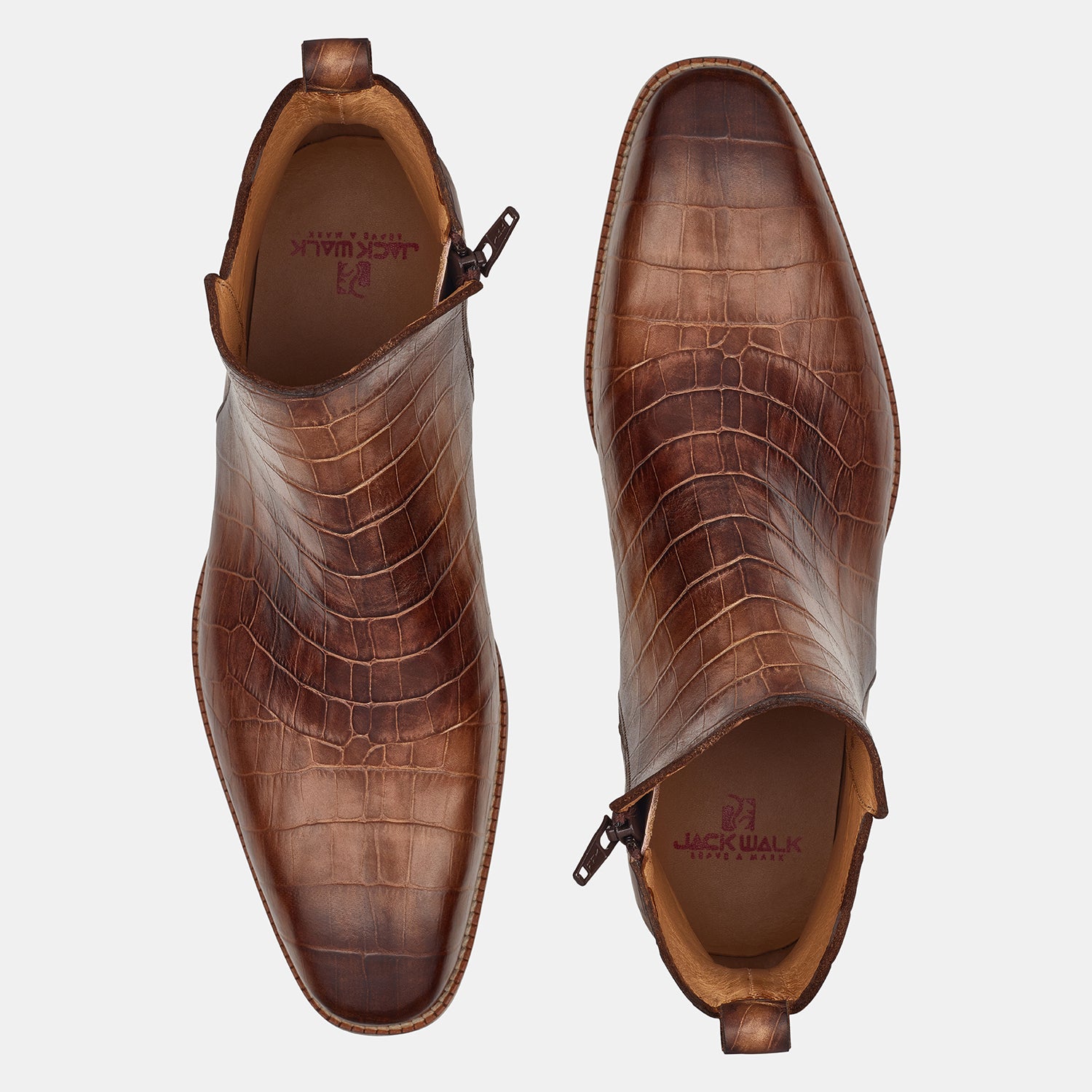 Brown Norton Hand Made Crocodile Boots