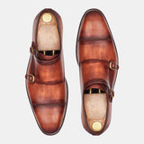 Ten Brown Double Monk Hand Made Shoes