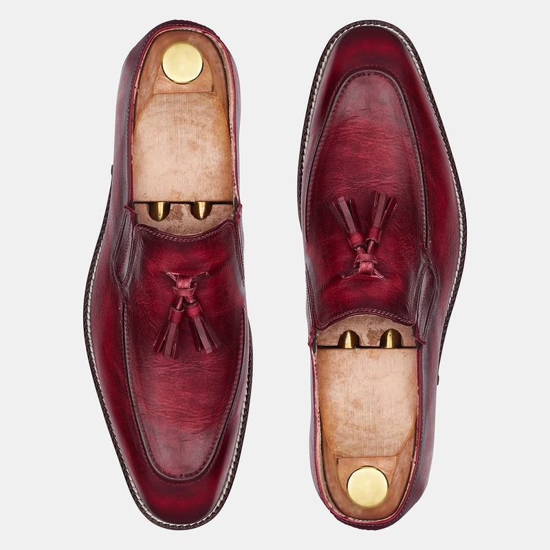 Red Harris Leather Loafers