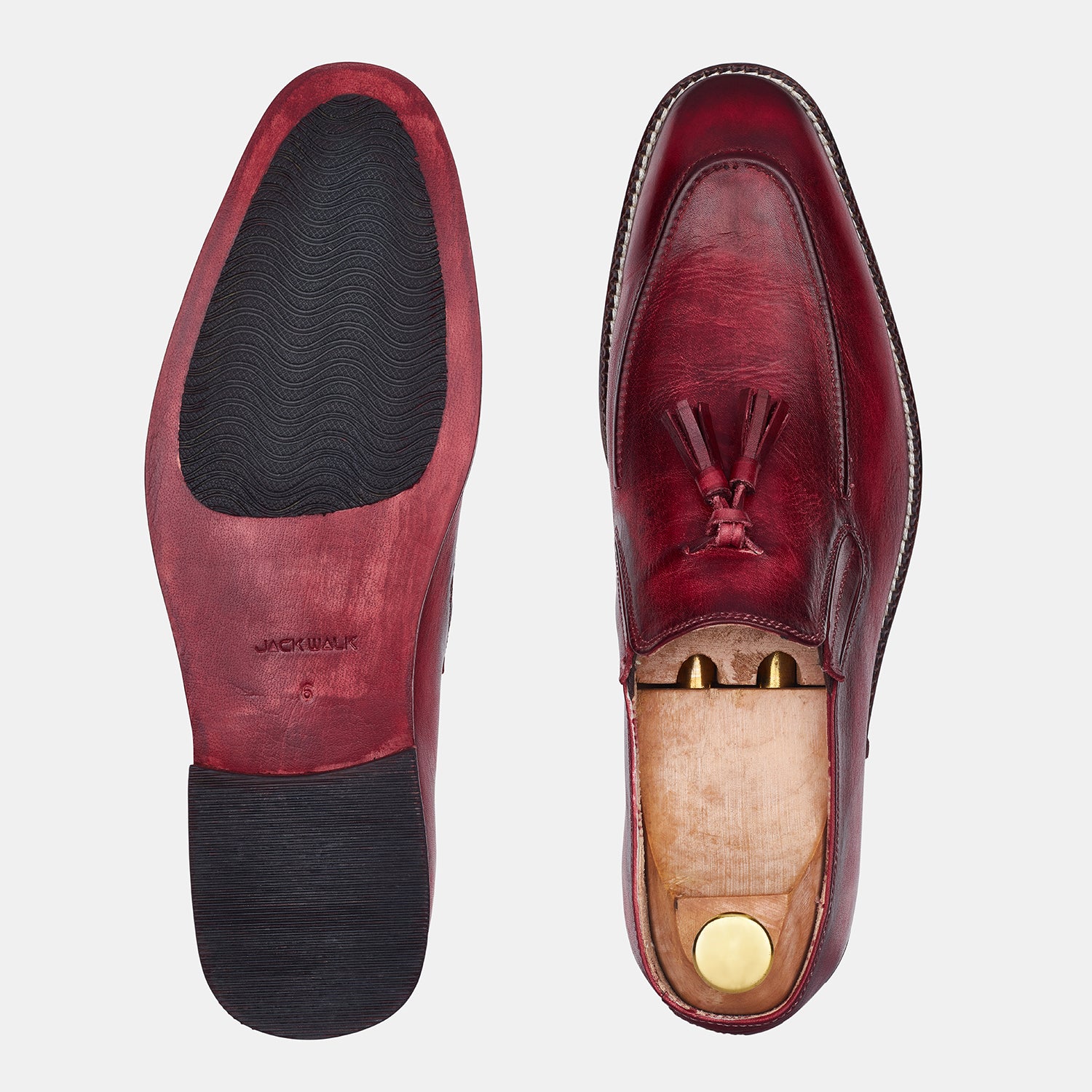 Red Harris Leather Loafers