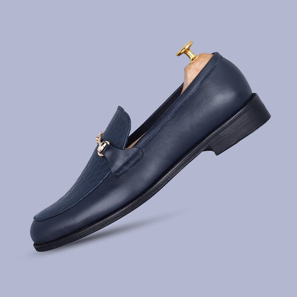 Navy Blue Jack Walker Crocodile Loafer