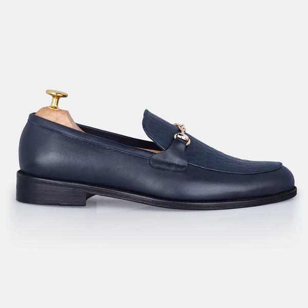 Navy Blue Jack Walker Crocodile Loafer