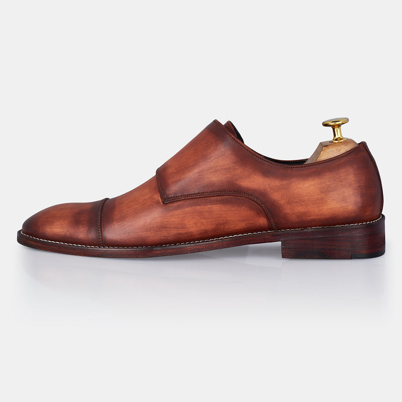 Ten Brown Double Monk Hand Made Shoes