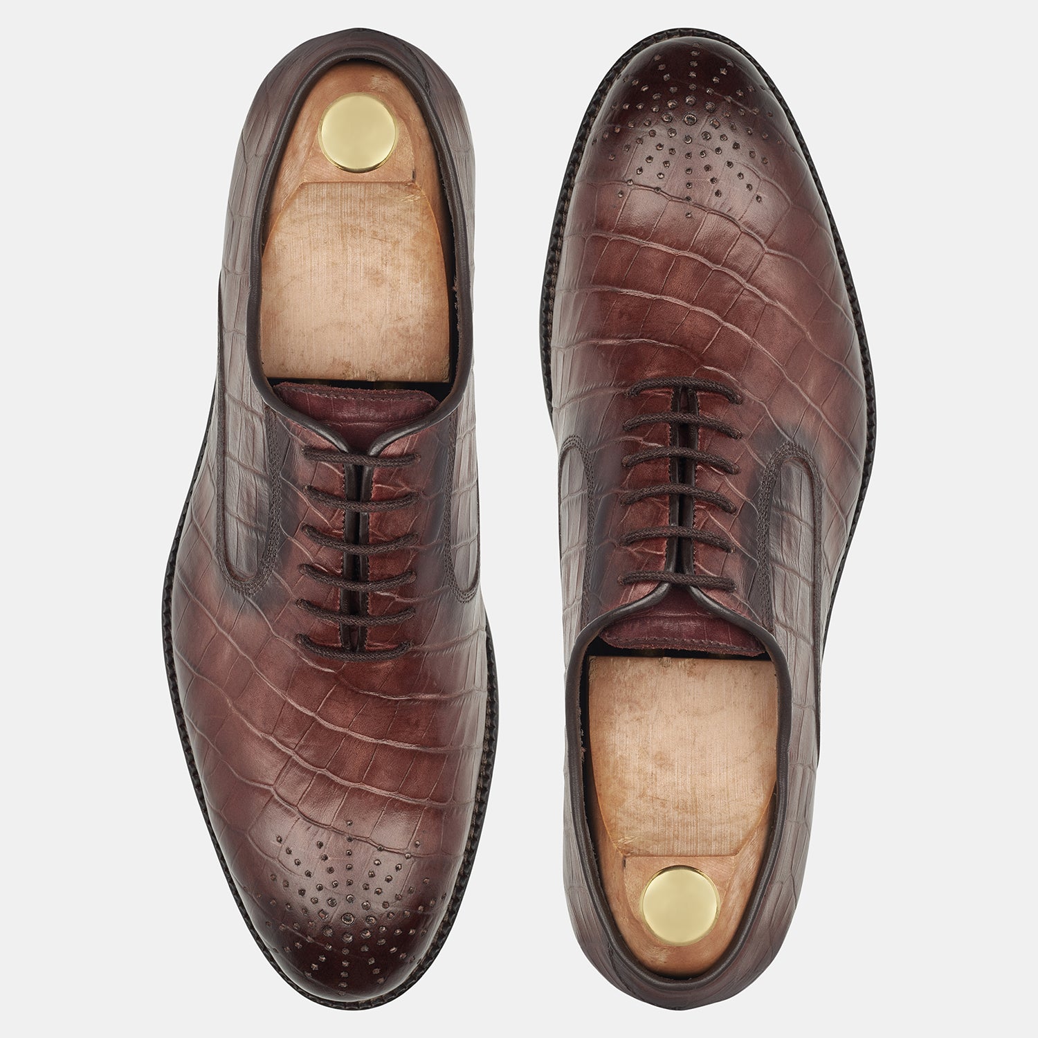 Chocolate Brown Miller Crocodile With Brock Shoes